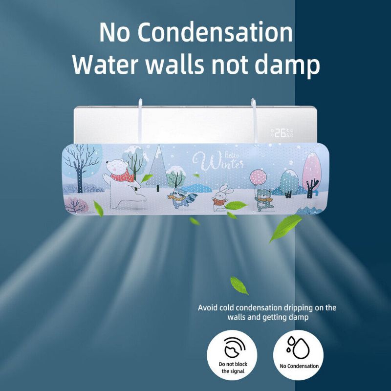 WECOOL Cover Angin AC Windshield Air Conditioner Deflector Cute Design Winter Ice World - WL90 - Mul