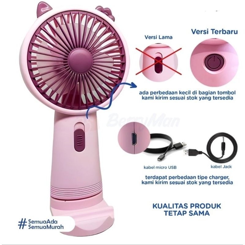 Kipas Angin Karakter Mini/Kipas Angin genggam USB Cas