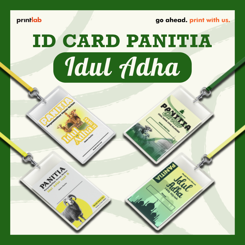 ID CARD ACARA PANITIA FREE DESIGN -  ID CARD PANITIA IDUL ADHA KURBAN QURBAN - CUSTOM NAME TAG SET P