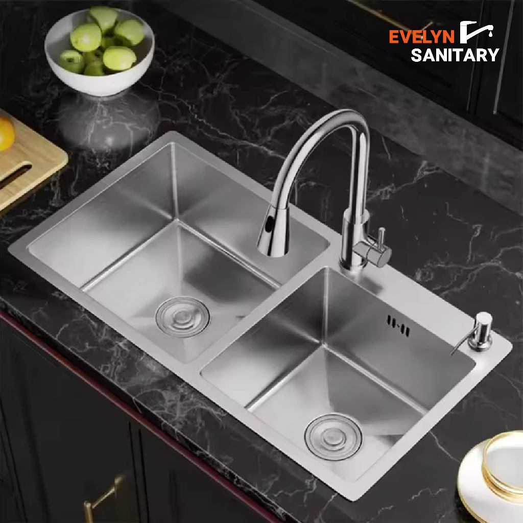 EVELYN SANITARY - Kitchen Sink Stainless Steel 304 Wastafel Dapur Premium Bak Cuci Piring Stainless 