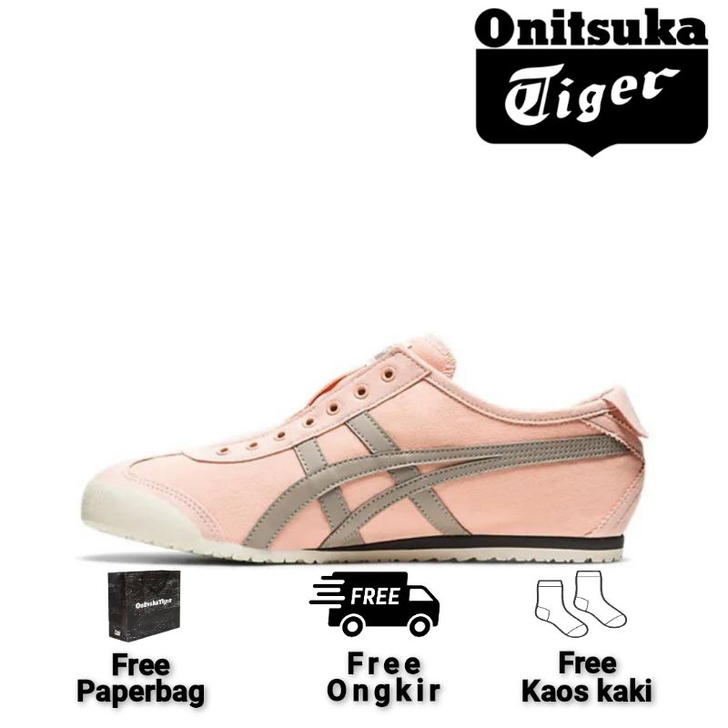 SEPATU SLIP ON ONITSUKA TIGER MEXICO 66 PINK GREY "INDO"