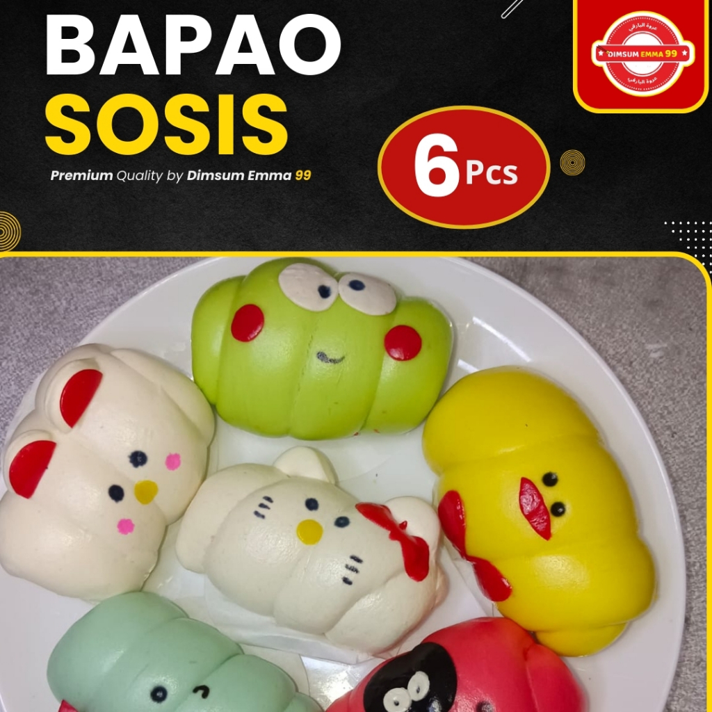 

Bakpau Karakter / Bapipau Sosis isi 6 Pcs Frozen Premium