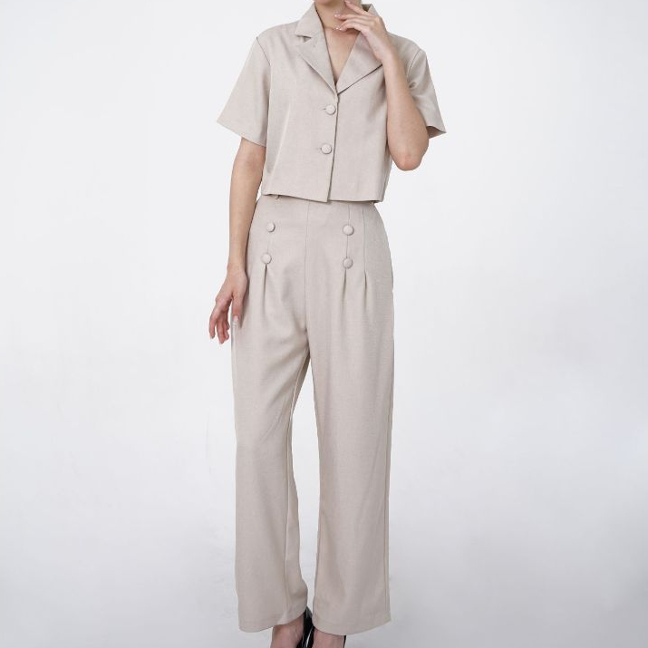 DAISEA LOFT- Margo Set – Short Sleeve Blazer & Long Pants || Atasan wanita || Highwaist pants
