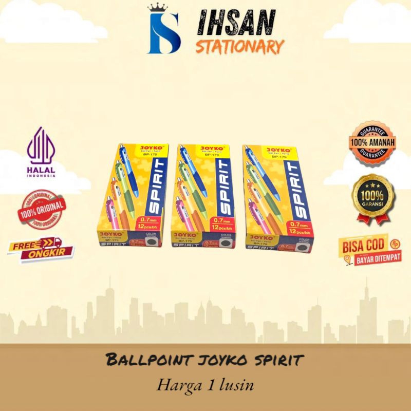 

Ballpoint Joyko Spirit Isi 12 Pcs (1 Lusin)