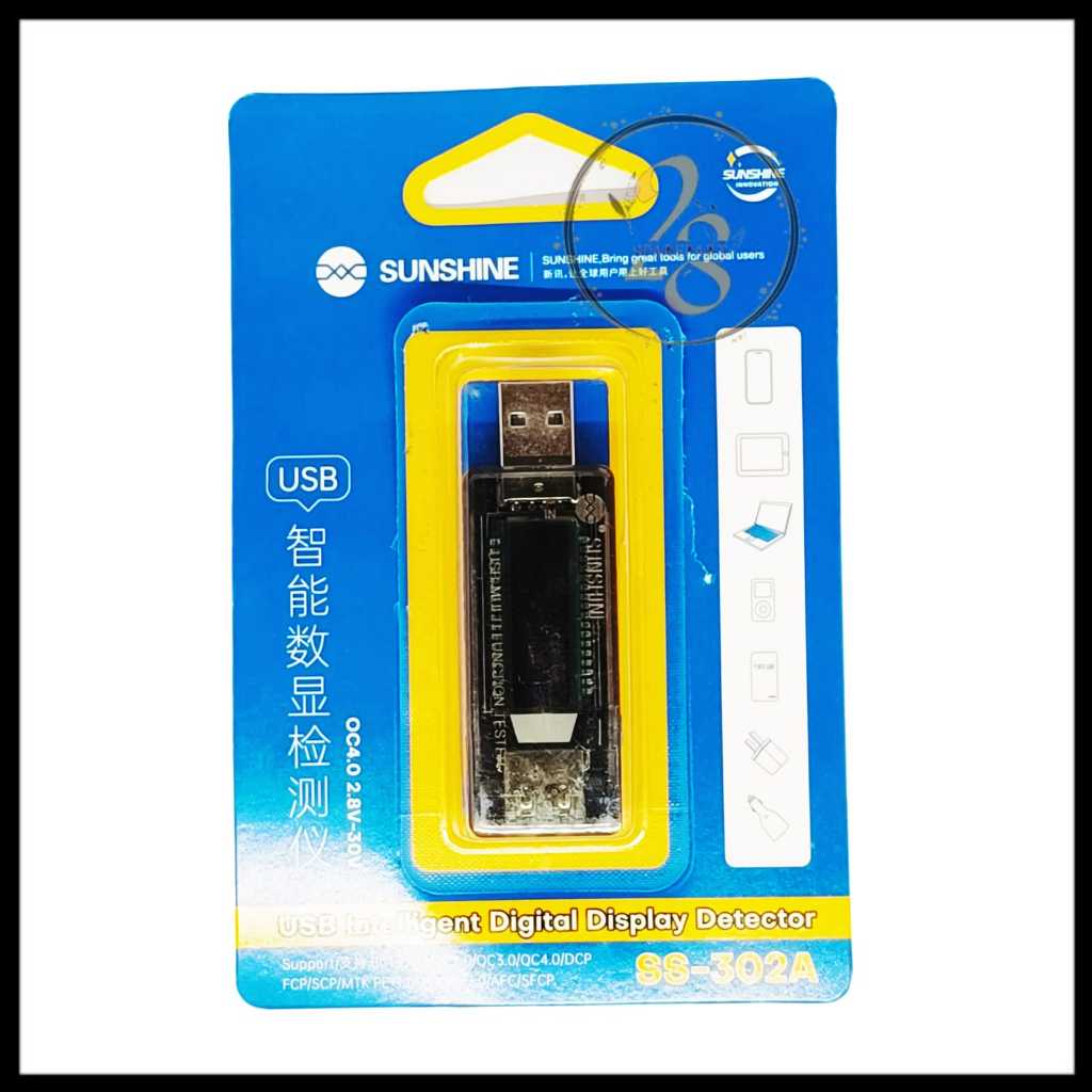 USB DETEKTOR VOLTASE SUNSHINE SS-302A USB DIGITAL DISPLAY DETECTOR TESTER FAST CHARGING ORIGINAL