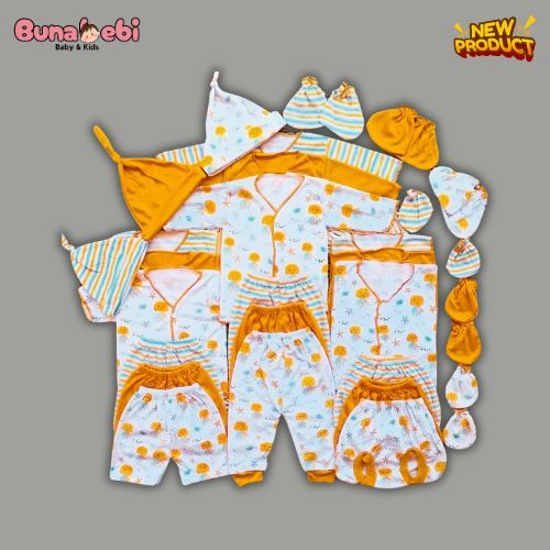 27 PCS paket hemat baju bayi baru lahir paket hemat  paket komplit bayi baru lahir SNI Warna Mustard