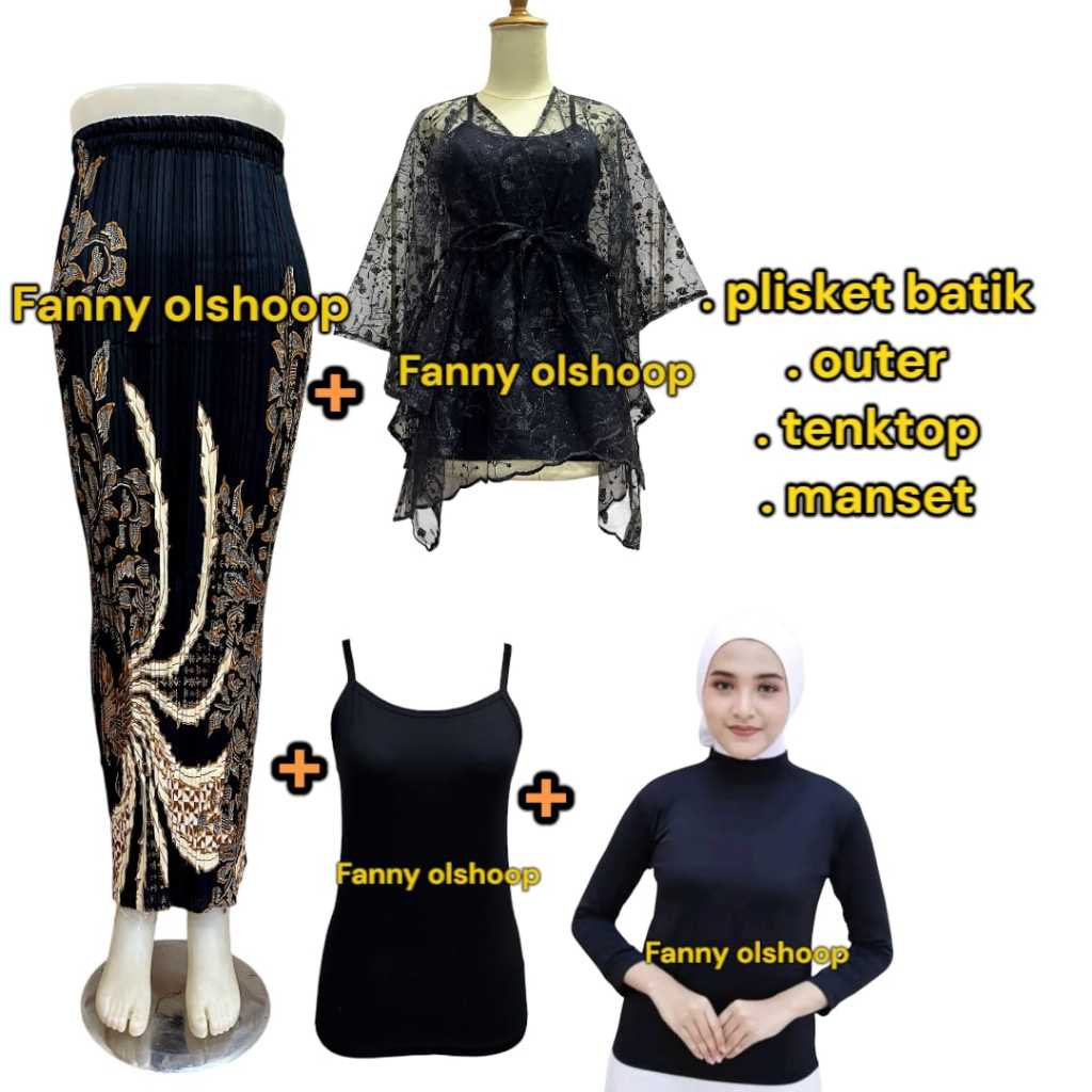 Setelan Kebaya Wanita dan Rok Plisket Batik Terbaru Cantik Kebaya Wisuda Modern Kekinian motif garud