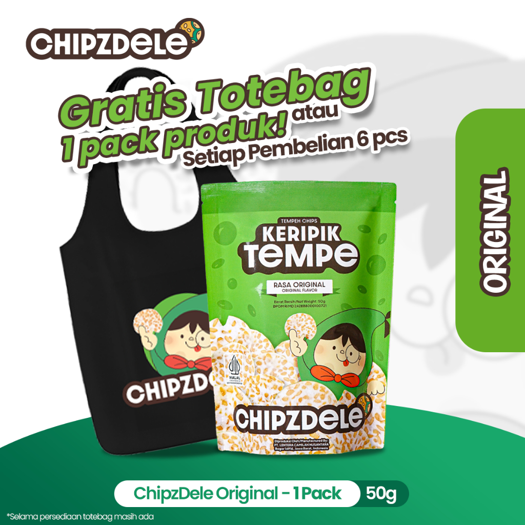 

Chipzdele Keripik Tempe Rasa Original 50 gram - 1 Pack