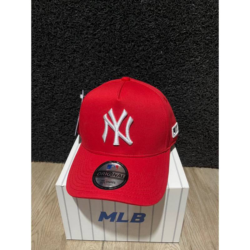 NY Putih Bahan Merah Topi Premium Pria Wanita MLB