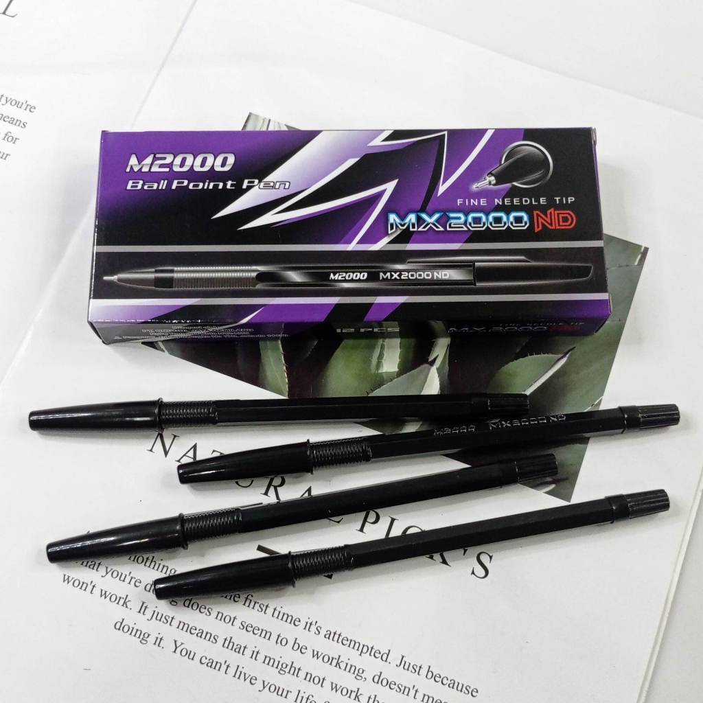 

[ PAK ISI 12 ] Pulpen MX-2000ND Hitam Super Smooth / Pulpen Hitam Murah / Pulpen M2000 Bagus