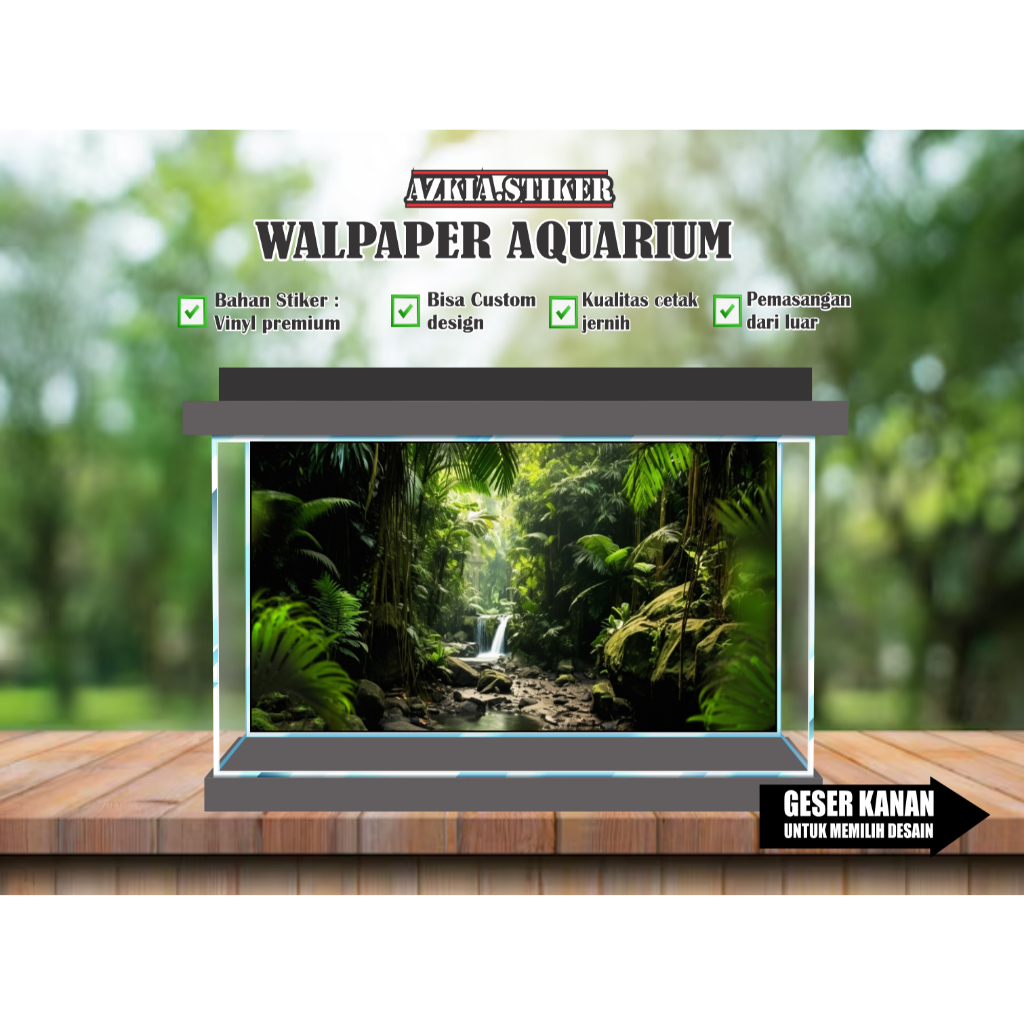 backround  Aquarium, Stiker  aquarium, walpaper aquarium,Backround pemandangan