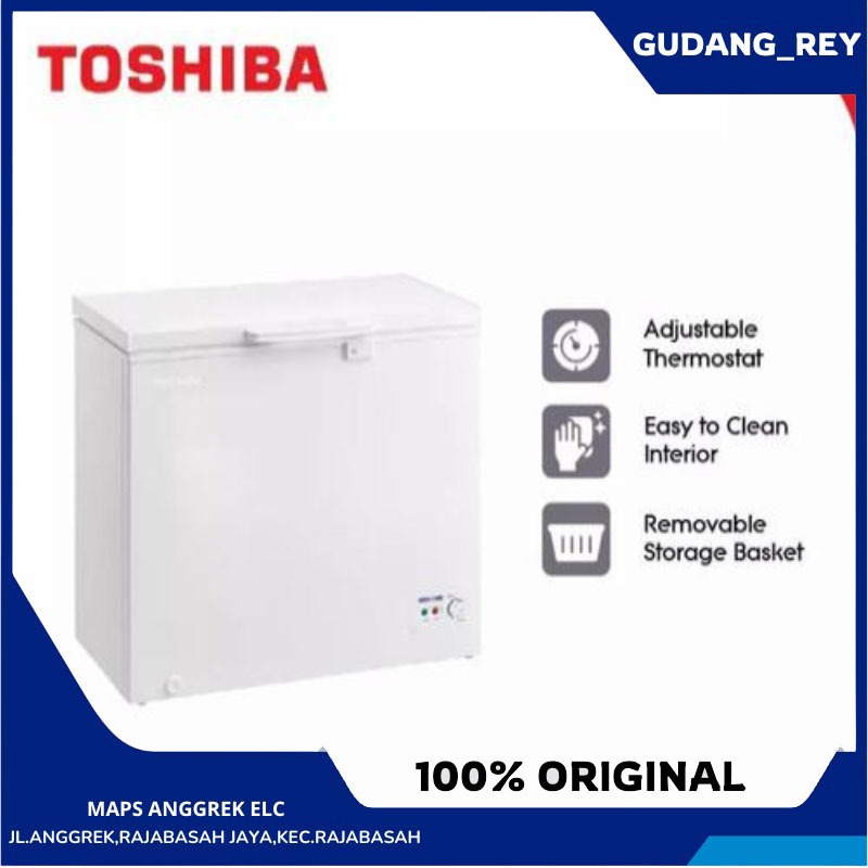 Freezer Box Toshiba 200 Liter Cepat Beku Tanpa Bunga Es Daging Frozen Ikan Garansi Resmi