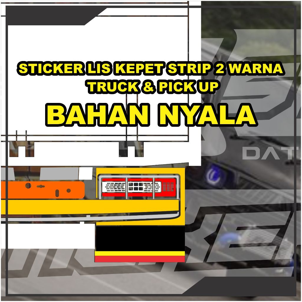 Sticker Kepet Lumpur truck pickup STRIP 2 WARNA BAHAN NYALA minibus travel dll