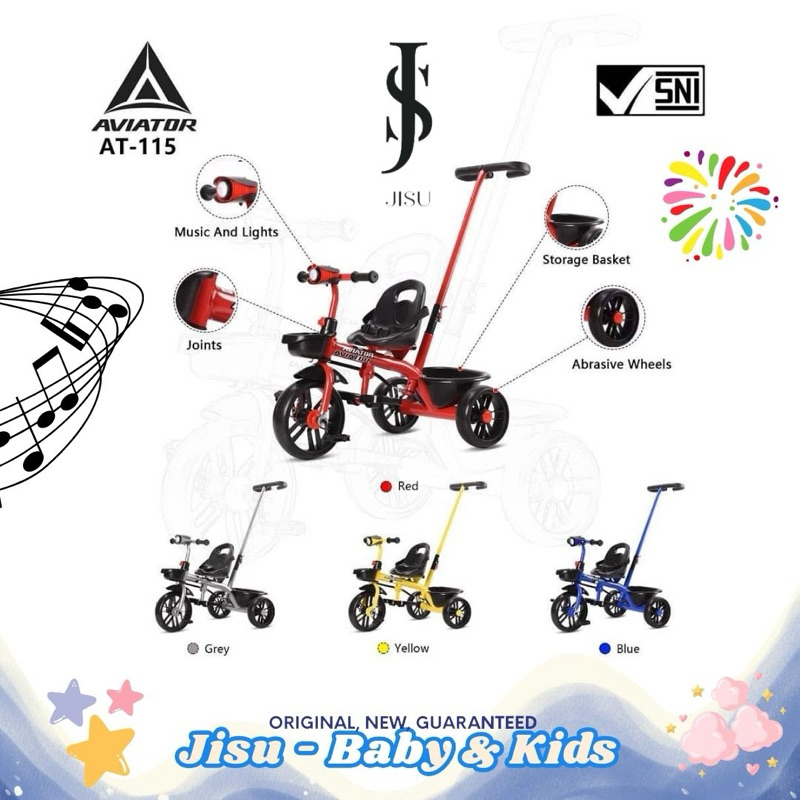 AVIATOR TRICYCLE AT-115 Sepeda Anak Roda Tiga