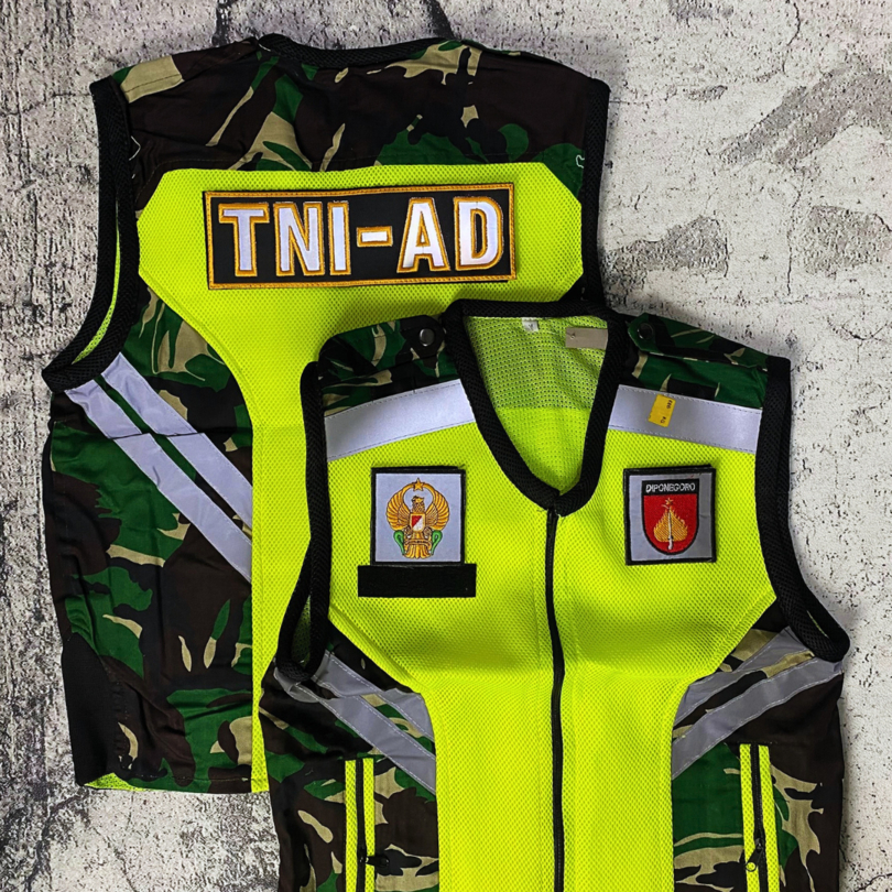 Rompi TNI AD Loreng Malvinas Super Tebal Jala Double Mesh Variasi Kain Rompi Jaring Jala TNI Tebal