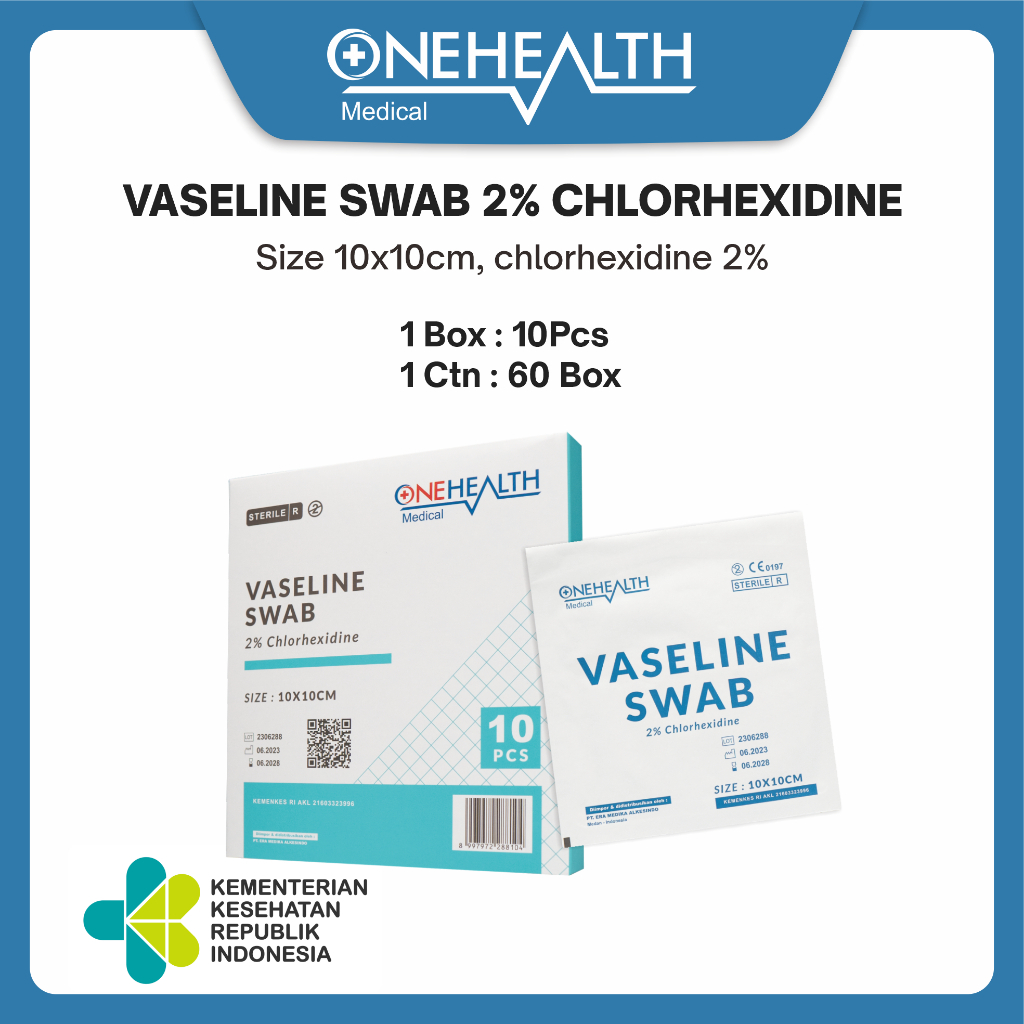 Onehealth Vaseline Swab 10x10cm Kain Kasa Pembalut Untuk Perawatan Luka-Satuan