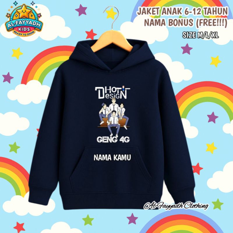 JAKET SWEATER HOODIE ANAK LAKI LAKI USIA 6 -12 TAHUN DHOT DESIGN - FASHION ANAK COWOK KEREN TERBARU