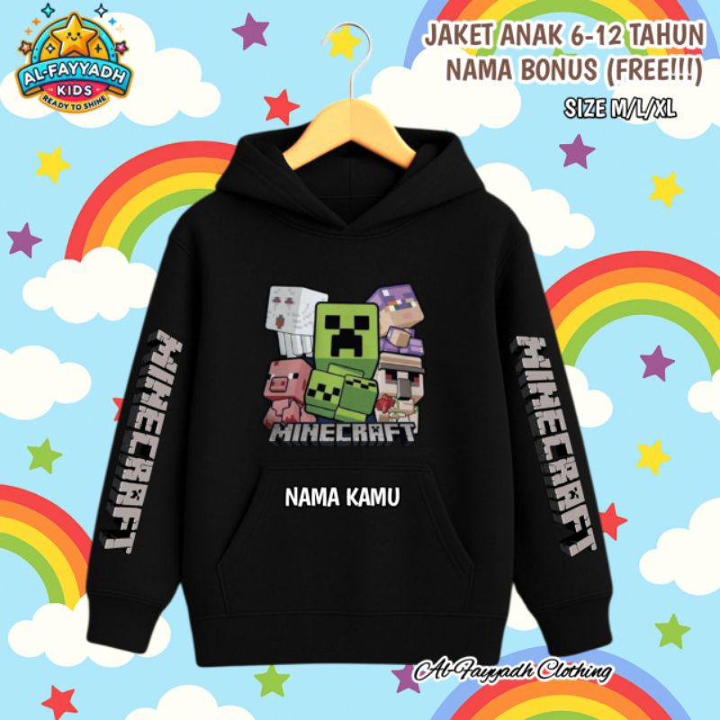 JAKET SWEATER HOODIE ANAK LAKI LAKI USIA 6 -12 TAHUN MINICRAFT - FASHION ANAK COWOK KEREN TERBARU