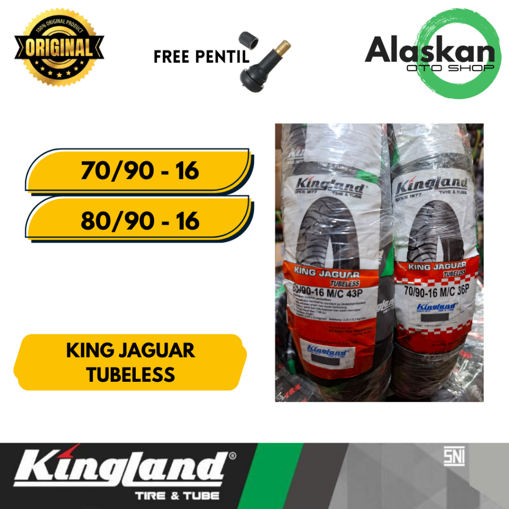 Ban Ring 16 Ban KINGLAND JAGUAR 70/90-16 80/90-16 Tubeless Ban Motor Ring 16