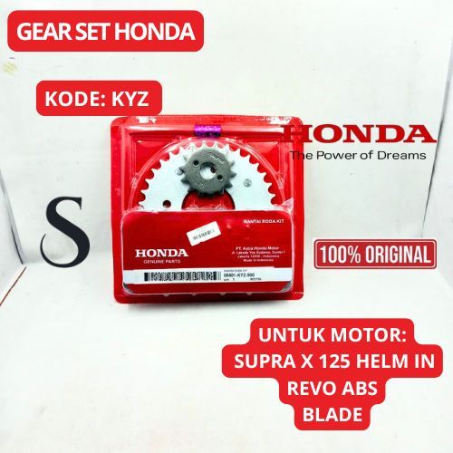 GEAR SET KODE KYZ BERKUALITAS ORIGINAL ASLI  HONDA  MOTOR Supra X 125 ,Revo Abs ,Blade ORI 100%