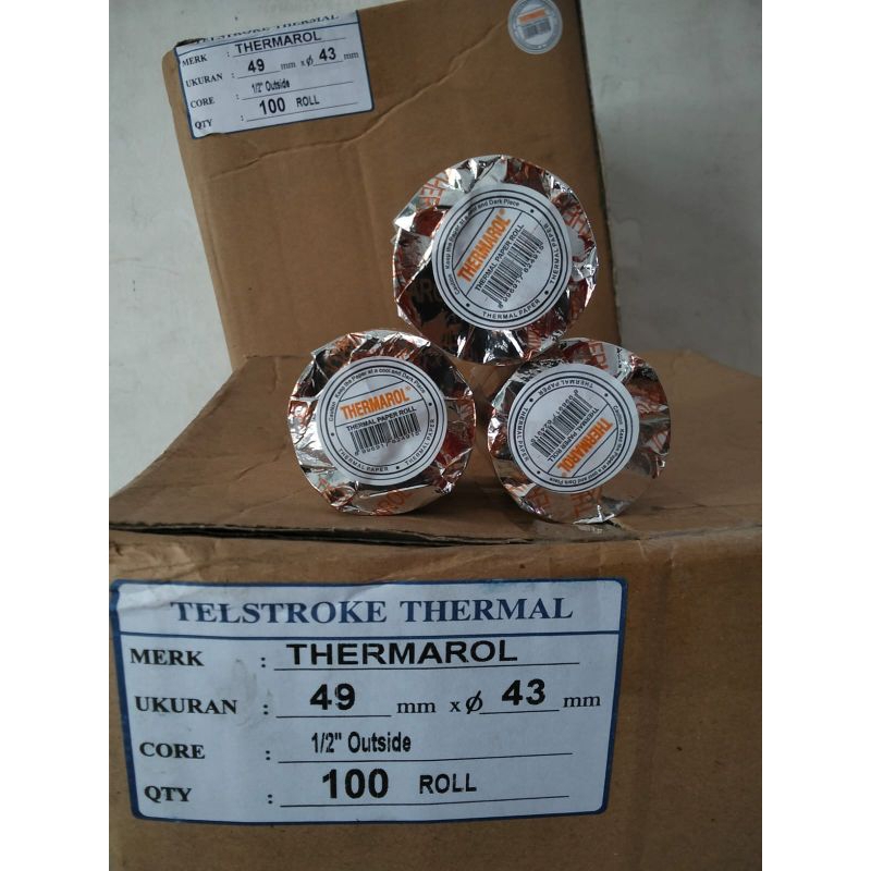 

Kertas Thermal Merk Thermarol 49x43, Kertas Struk Kasir Murah