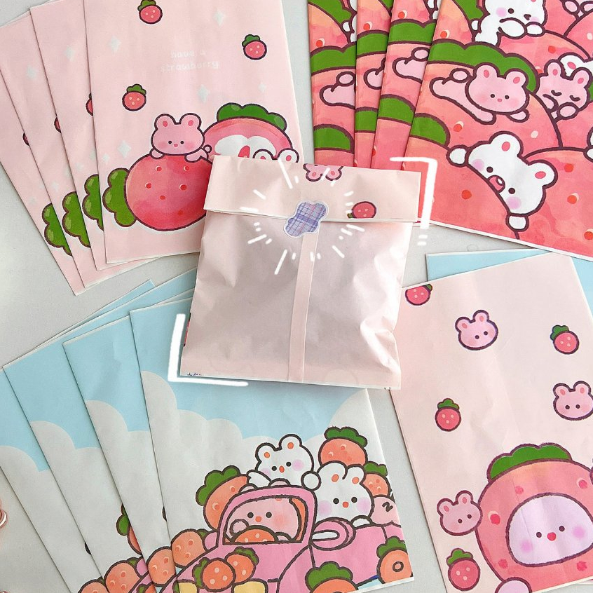 

PLASTIK PENYIMPANAN KUE / GOODIE BAG / BUNGKUS KUE / PLASTIK LUCU / KEMASAN PESTA / GIFT BAG / KANTONG PENYIMPANAN