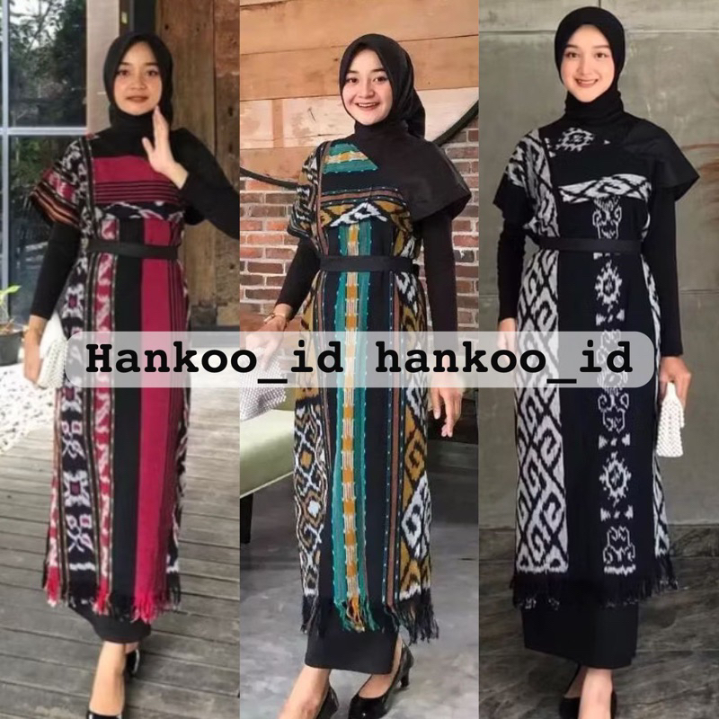 DRESS AURORA TENUN IKAT - DRESS KONDANGAN TENUN ORI - DRESS TENUN