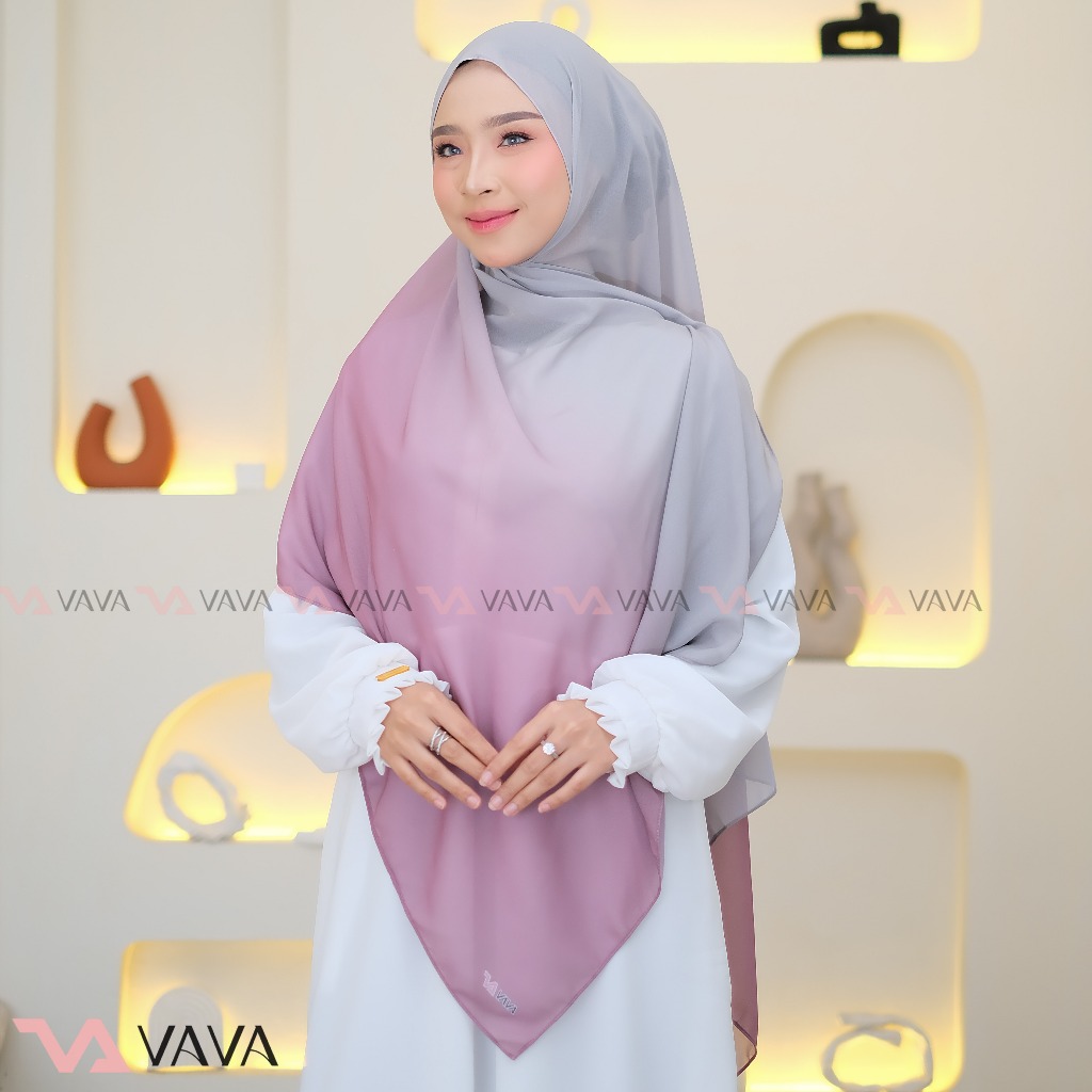 Pashmina Gradasi Ombre by VAVA Hijab -  Mahkota Muslim Hijab Wanita Dewasa Panjang Elegan