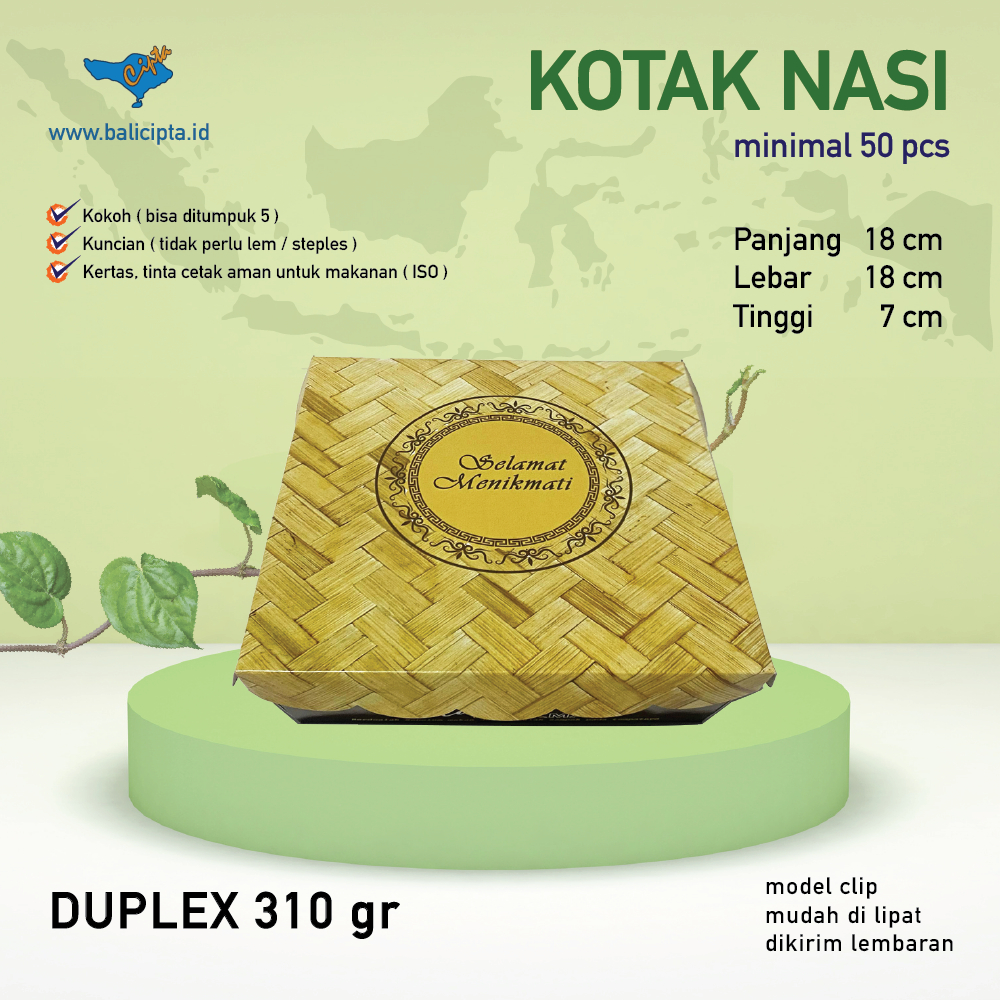 18 x 18 cm Kotak Makanan / Box Nasi / Kotak Nasi / Dus Nasi / Kotak Hajatan