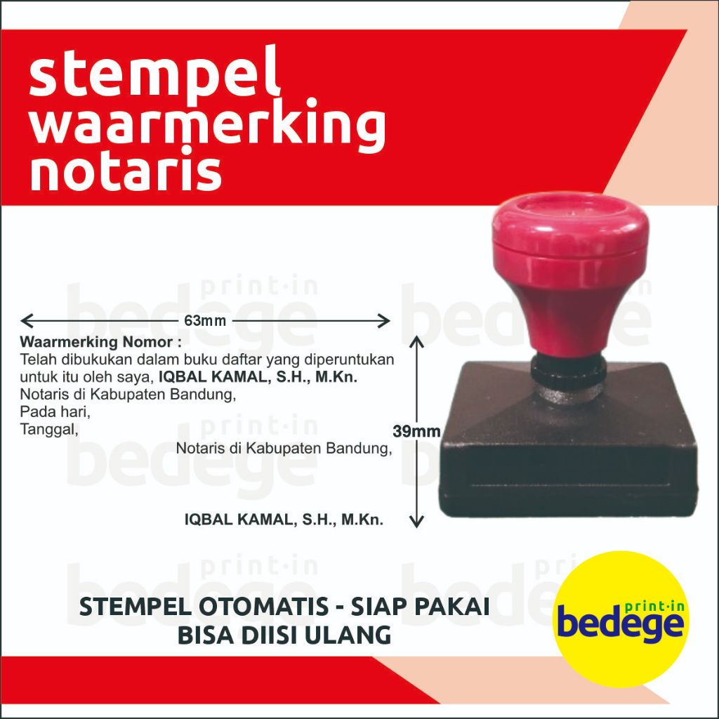 

STEMPEL WAARMERKING NOTARIS