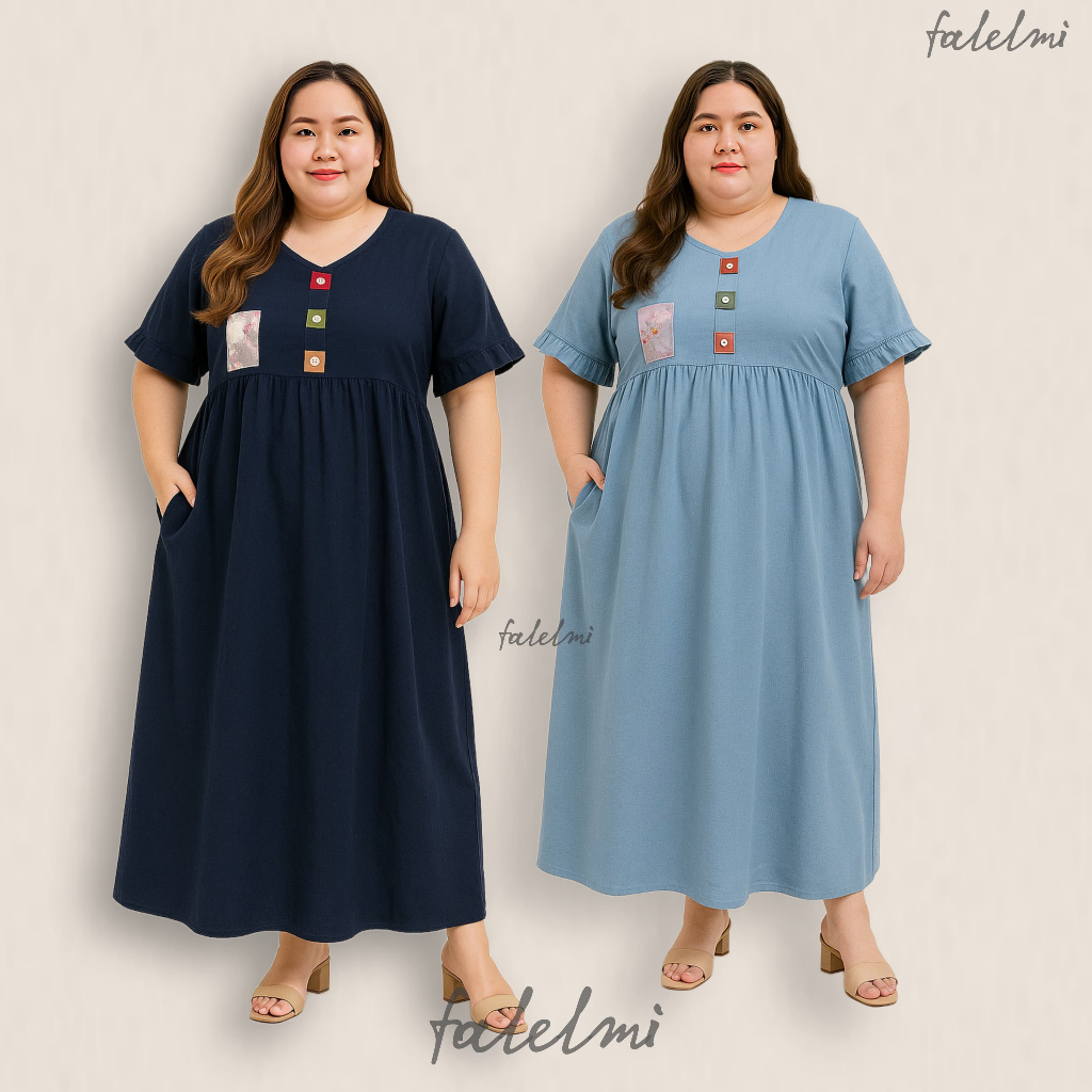 baju dress daster busui jumbo ld 130 140 polos kekinian terbaru