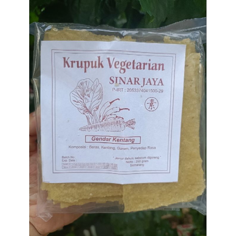 

Krupuk Vegetarian Sinar Jaya Gendar kentang Vegan