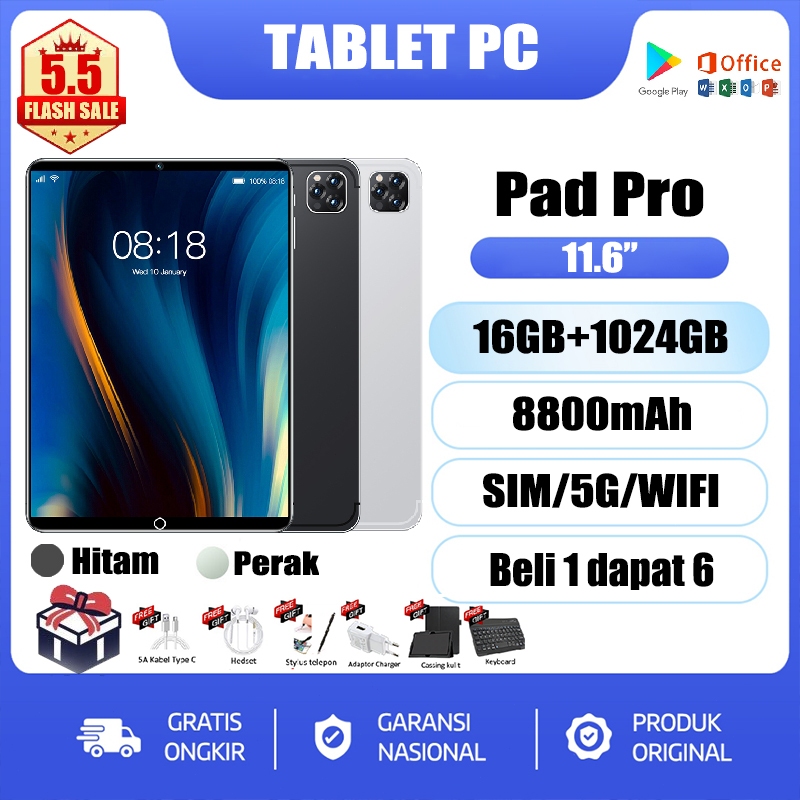 【Beli 1 Gratis 7】Tablet PC Baru Tablet RAM 16GB+1024GB 5G Wifi Tablet Murah Cuci Gudang Tablet Andro