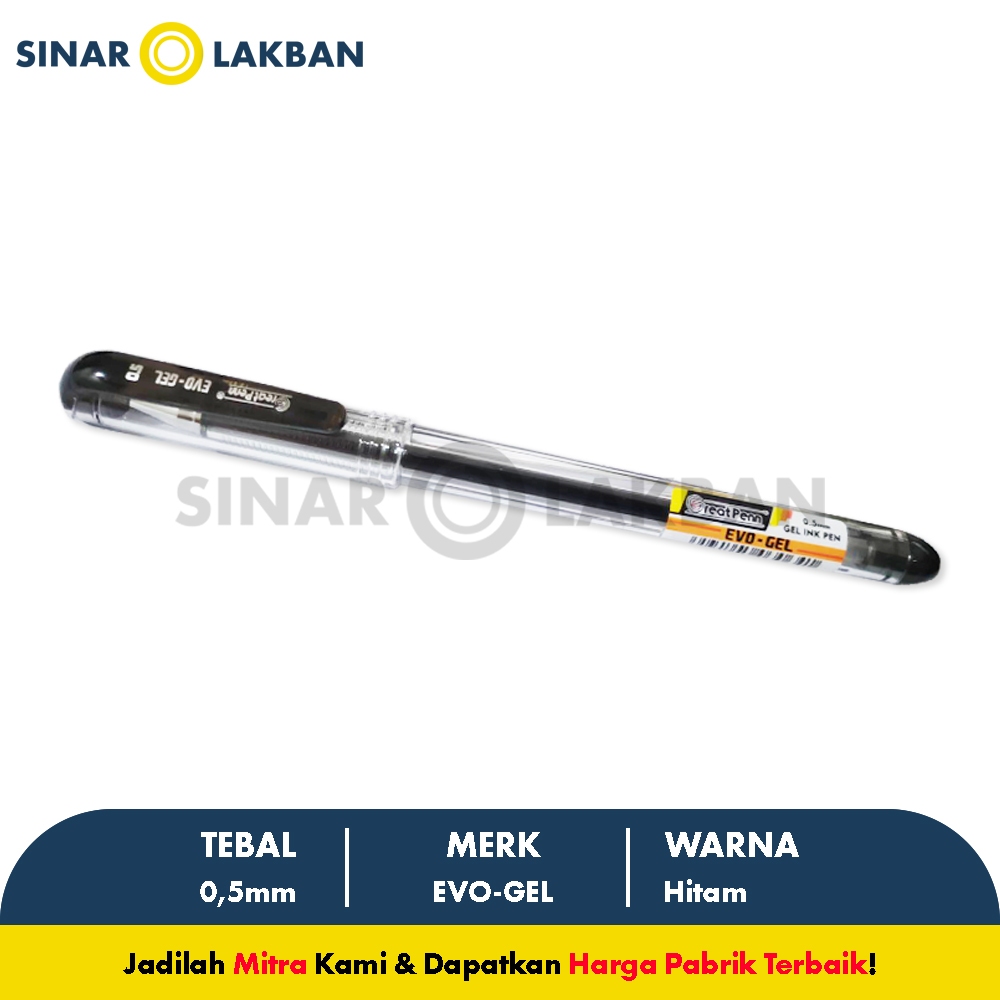 

Great Penn EVO Gel 0.5 mm Hitam (Total 800 meter penulisan)