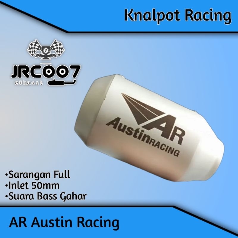 Knalpot Racing AR Austin Racing Sanblast Silincer Only Inlet 50mm Universal All Motor Matic Bebek Da