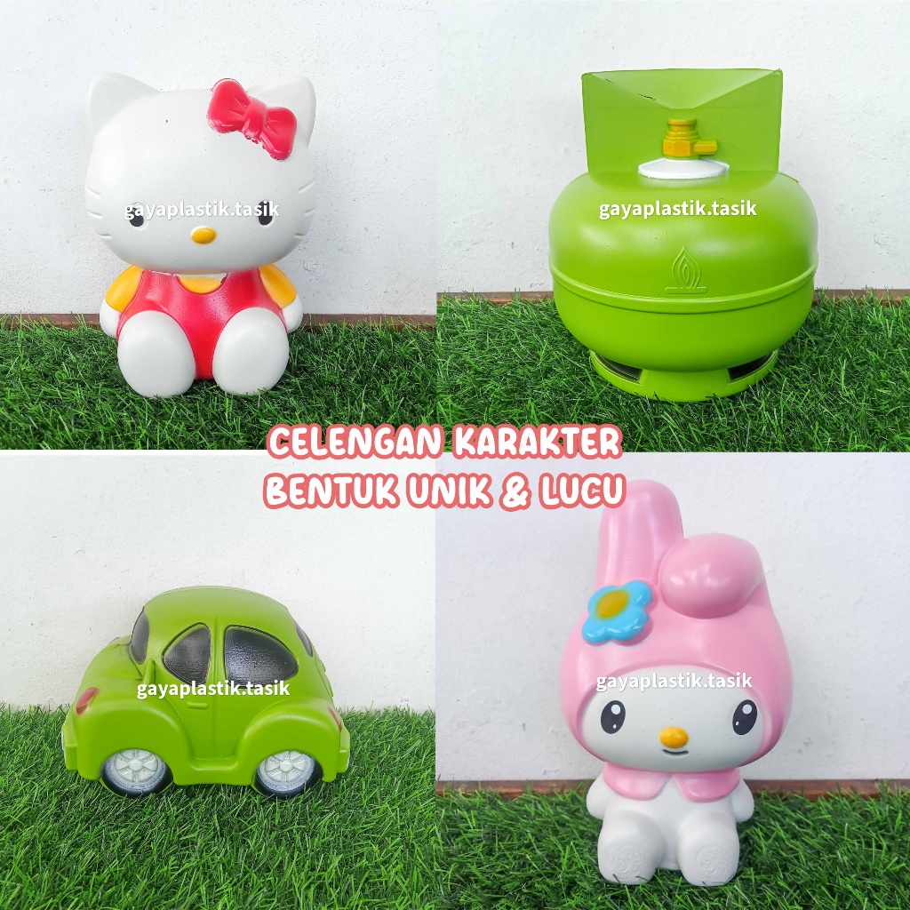 Celengan Karakter Bentuk Unik & Lucu Celengan Anak Bahan Plastik Tebal Bisa Untuk Sourvenir Kado Men