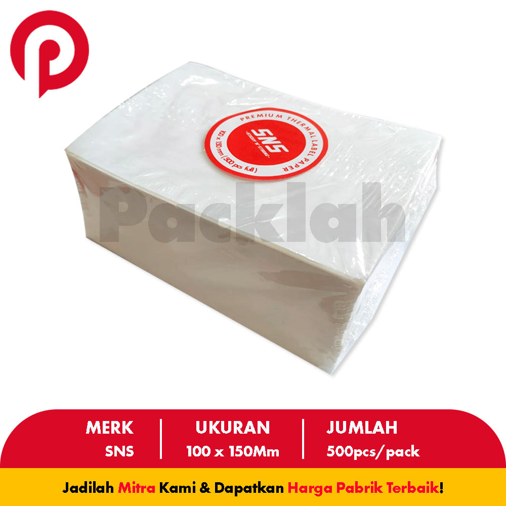 

HJK LABEL THERMAL / KERTAS THERMAL / STICKER THERMAL 100x150 mm A6 500 Lembar PackLah