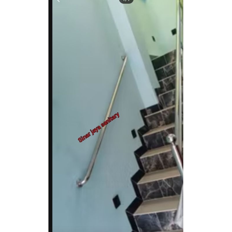 Grab bar tangga stainless stell 2 meter / Pegangan naik tangga stainless sus 304