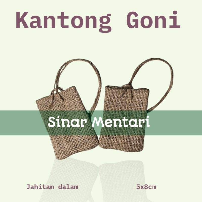 KANTONG PARFUM KOPI Dari GONI 5X8CM coklat jahitan dalam