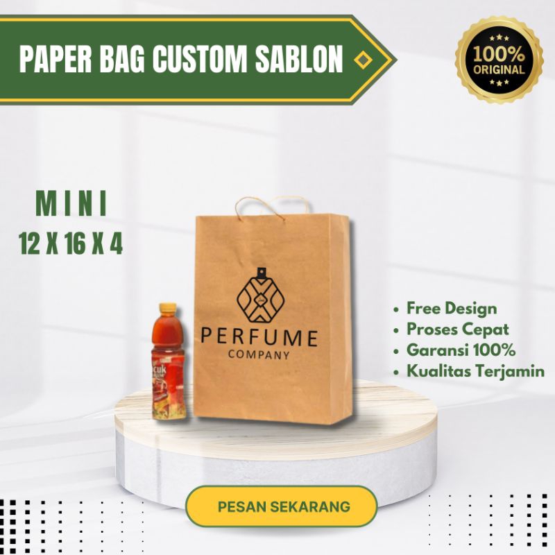 

PAPER BAG CUSTOM SABLON 12 X 16 X 4 PAPER BAG KADO TAS KERTAS CUSTOM SOUVENIR KADO