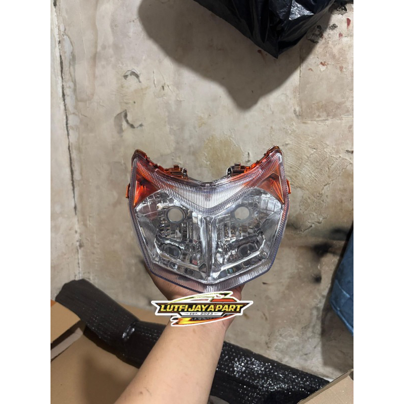 Reflektor Supra x 125 FI CUSTOM silver oren kualitas mantap