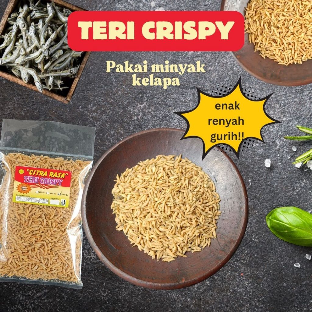 

Teri Crispy Super Siap Saji 200 Gram Keripik Teri Kering Krispi