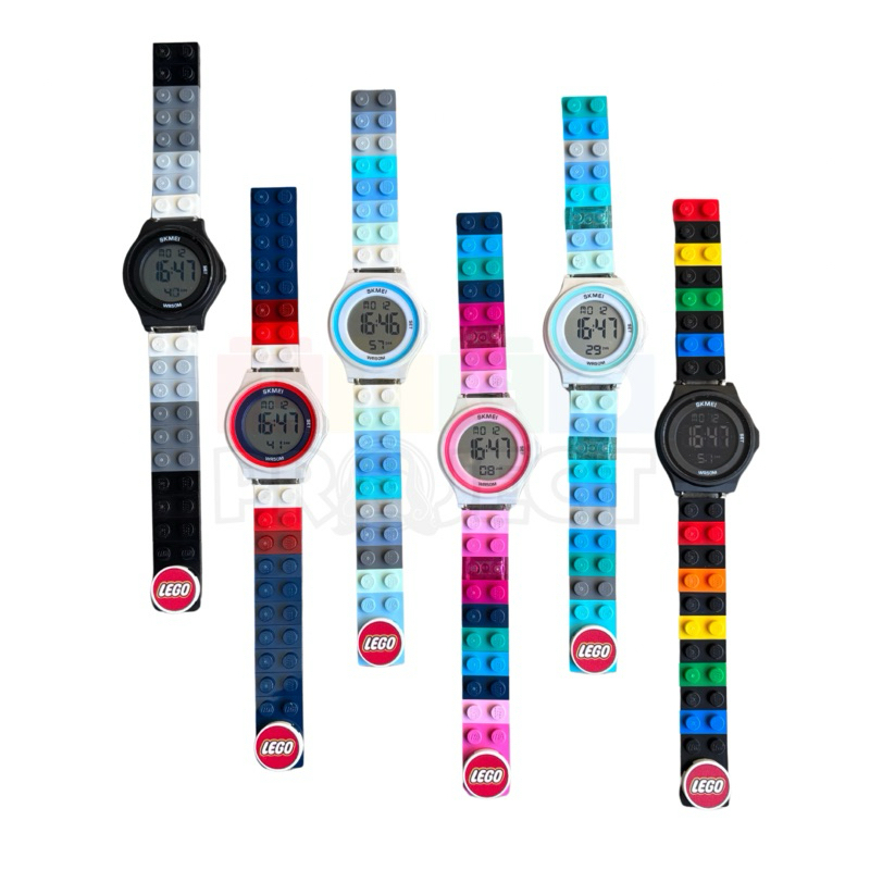 LEGO - Brick Watch / Jam Tangan dg Strap dari Brick LEGO (Kode: aPSB) - dikombinasikan dg Jam Tangan