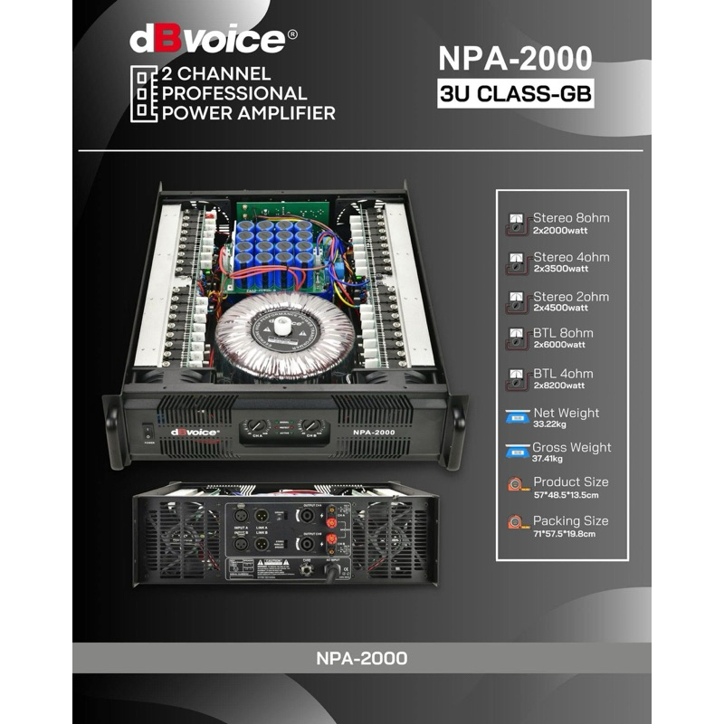 power dB voice NPA2000 class GB 2000watt