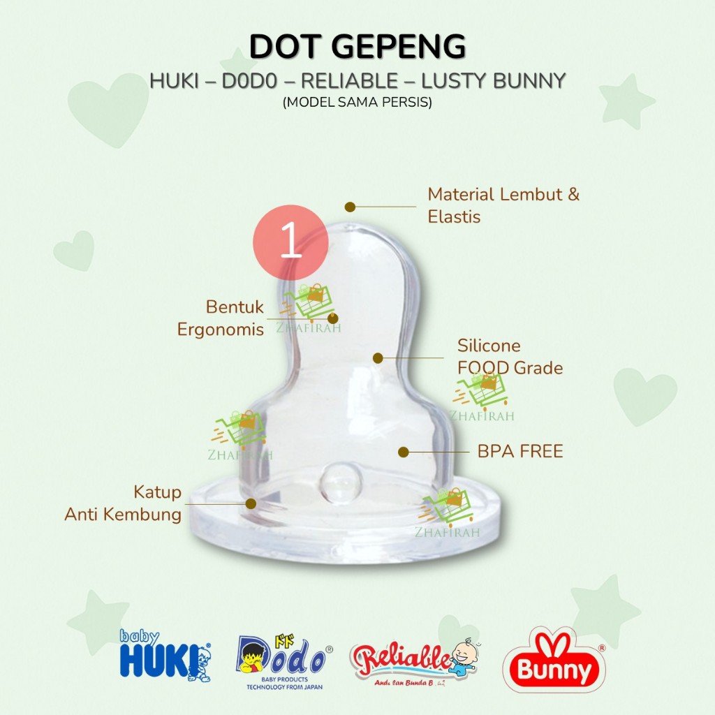 Nipple DOT GEPENG HUKI DODO RELIABLE Lusty Bunny / Pentil Dot Gepeng HUKI LUSTY BUNNY