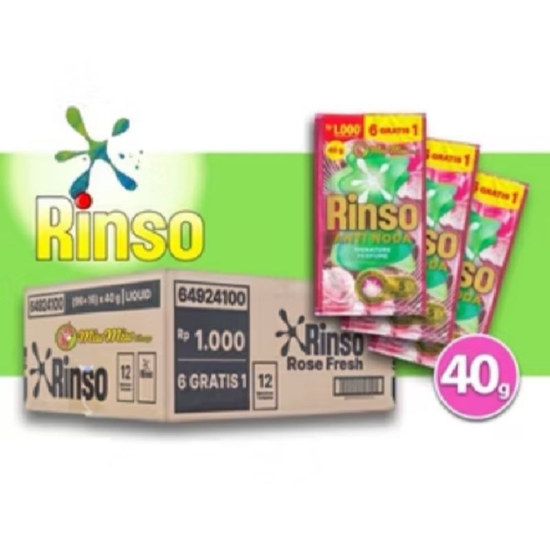 1 Dus Rinso Cair 1000 Anti Noda 112sachet 40ml