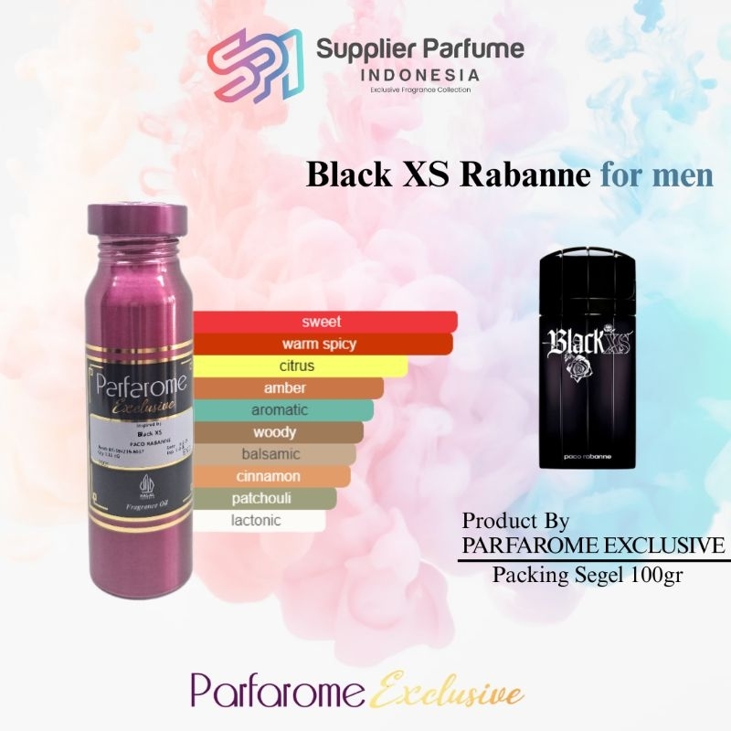 BLACK XS FOR MEN By PAKORABANE Product By PARFAROME EXCLUSIVE Segel 100gr