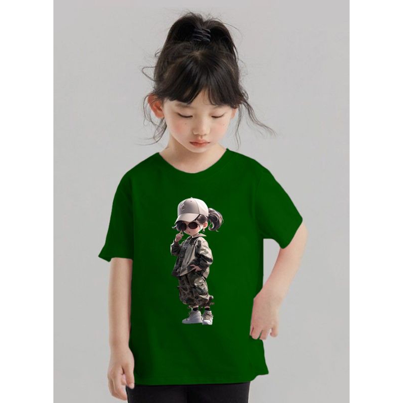 Kaos Anak Perempuan Motif Cewek OOTD Pakaian Anak Cewek usia 3-12 Tahun