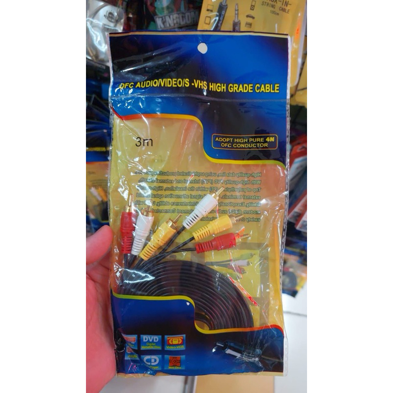 Kabel OFC Audio / Video / VHS High Grade Cable 3-3 / 3 ke 3 Panjang 3M