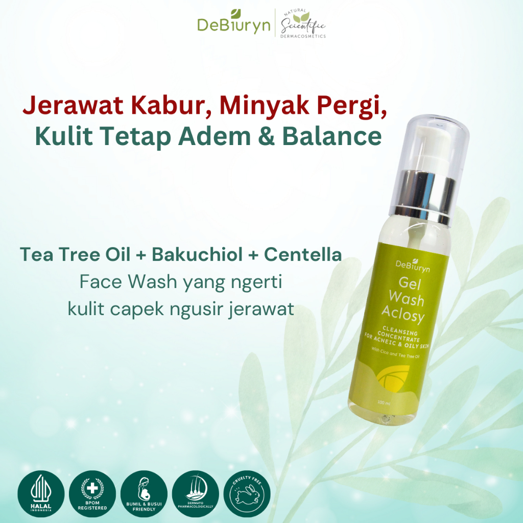 DeBiuryn Gel Wash Aclosy 100ml Facial Wash Acne Skin Wajah Jerawat Berminyak